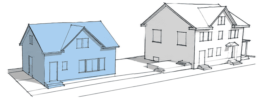 Diagrams of an ADU and a DADU - DADU (Detached ADUs)